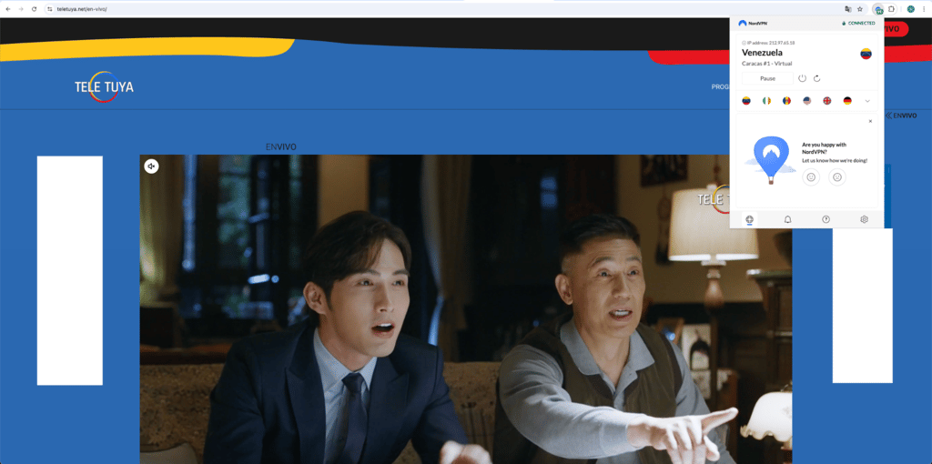ES Tele Tuya connected to NordVPN Venezuela