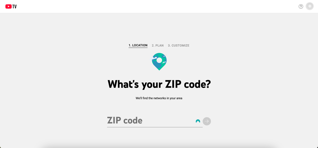 YouTube TV zip code US