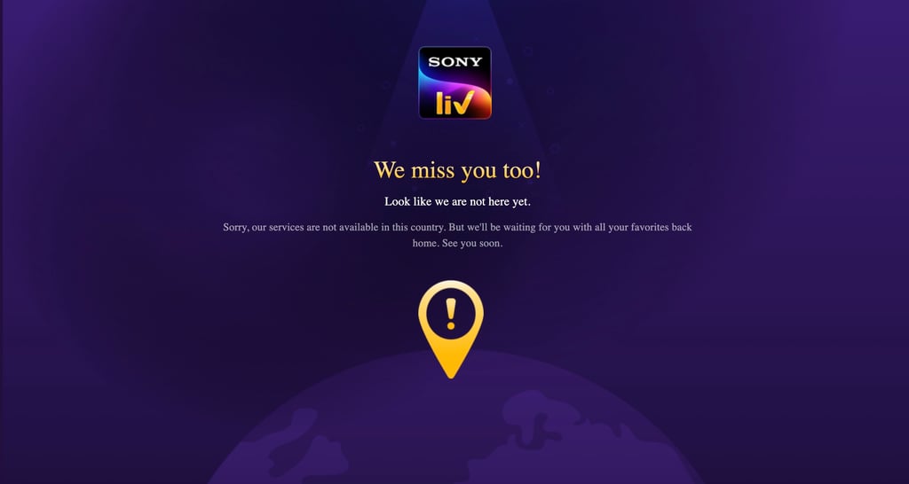 SonyLIV error message