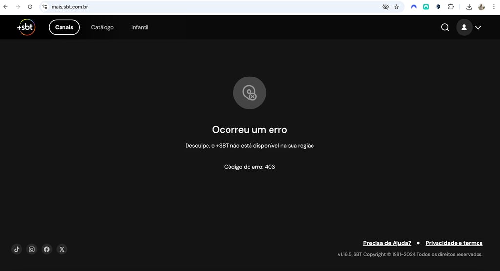 SBT+ geoblocked