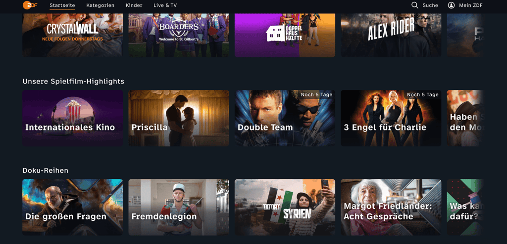 German TV library new
