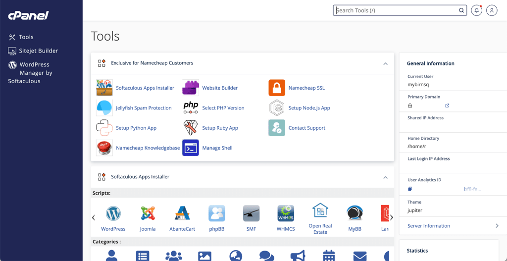 cpanel namecheap