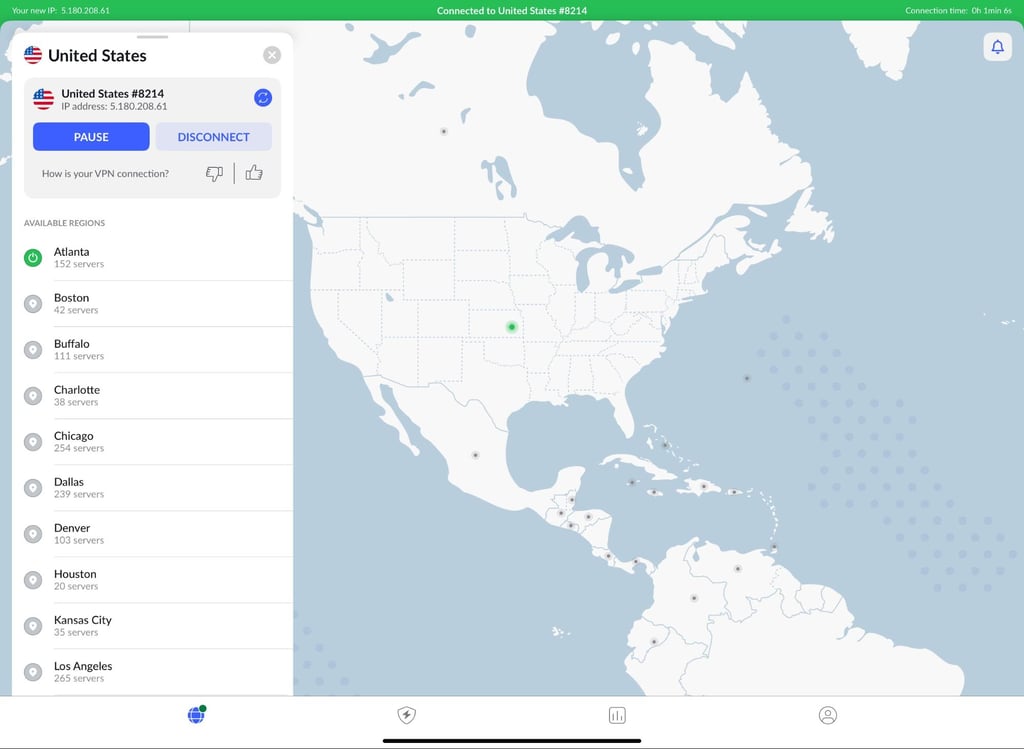 DE NordVPN server list for USA