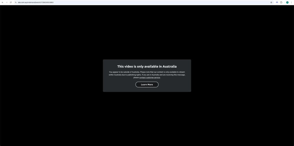 ES SBS On Demand error message