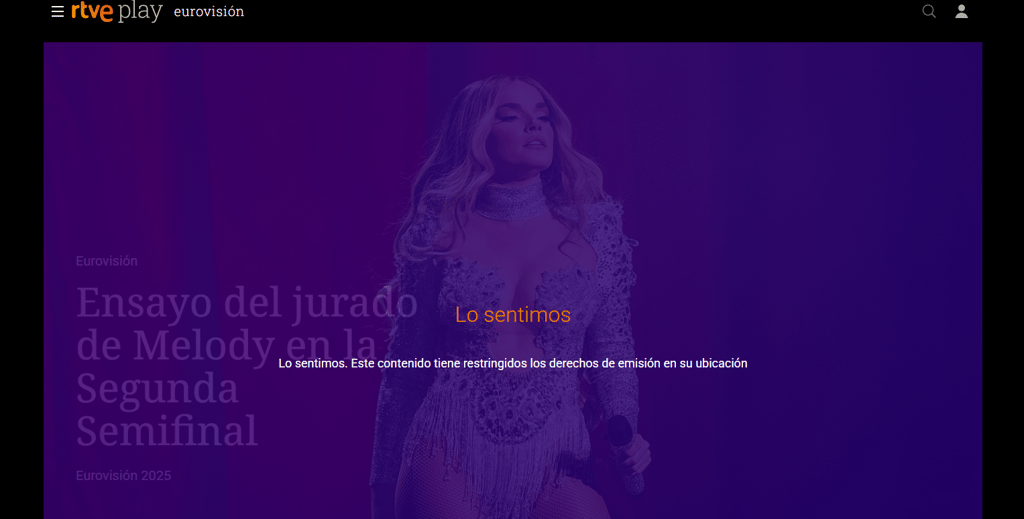 ES Eurovision RTVE Play unavailable