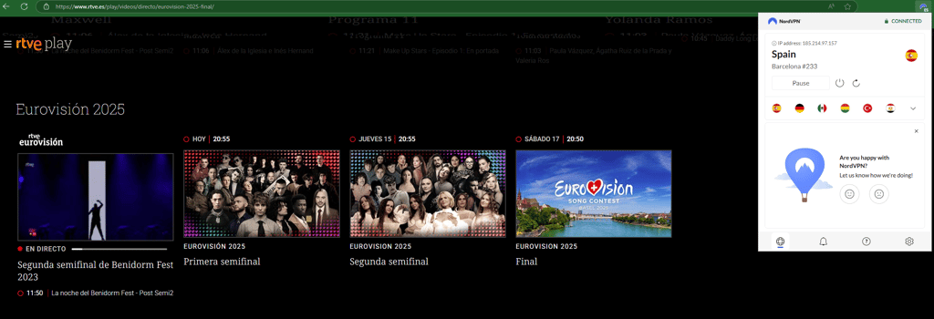 ES Eurovision RTVE Play available