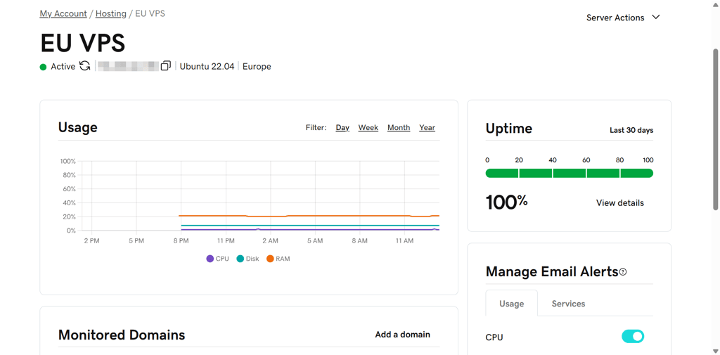 godaddy vps pannel