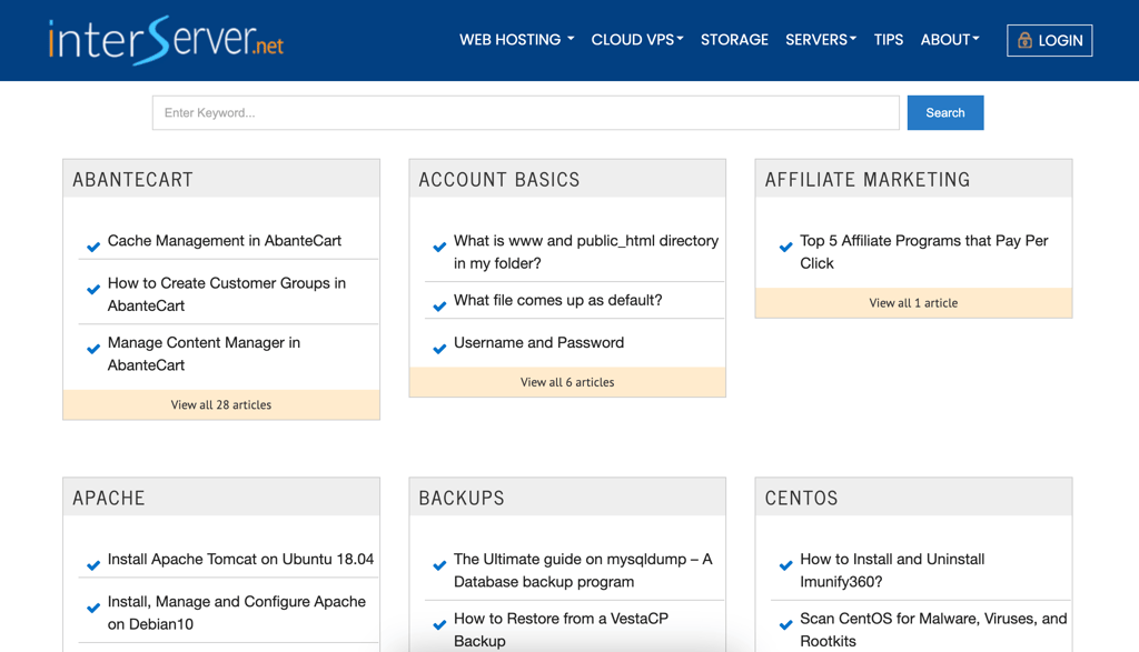 InterServer knowledge base