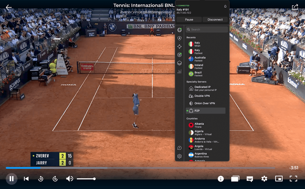 italian open with nordvpn