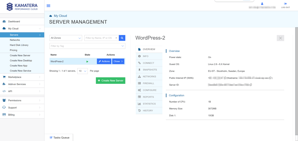 kamatera vps pannel