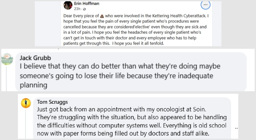 Kettering Health Facebook posts