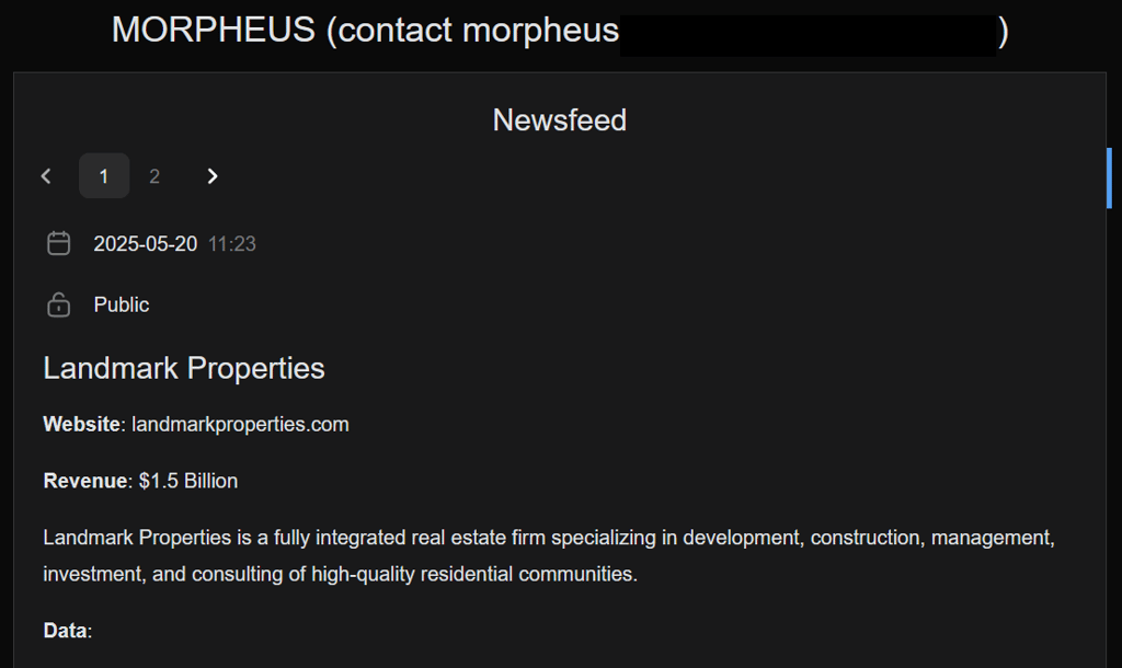 Morpheus data leak site