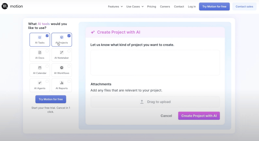 motion ai dashboard
