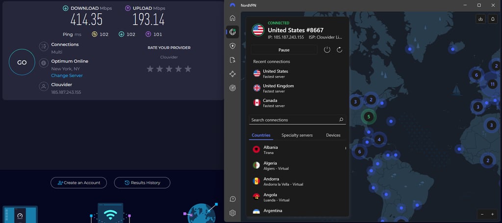 nordvpn speed test us