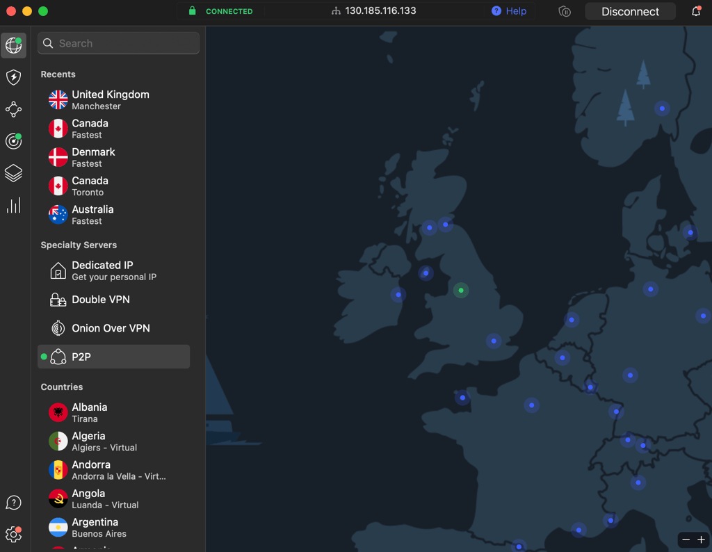 NordVPN mit UK-Server verbunden – ITVX in Deutschland entsperren