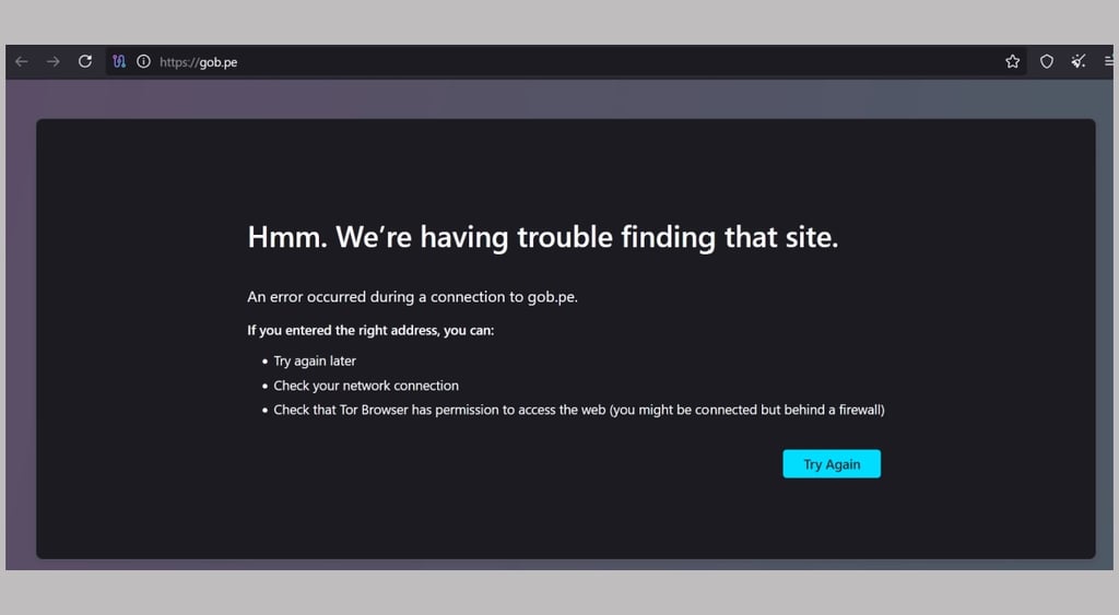 Peru gov webite down