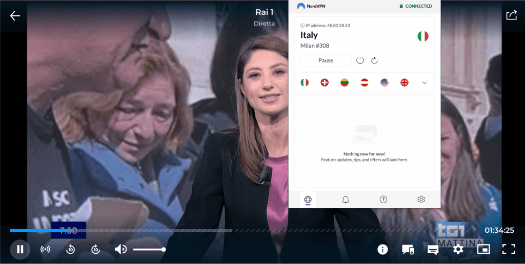 raiplay streaming with vpn supporting image