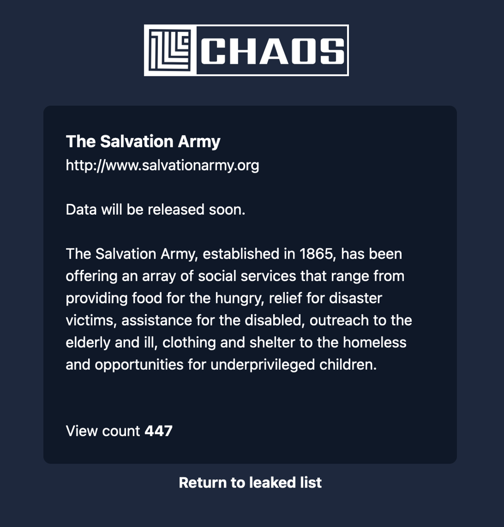 salvation army breach