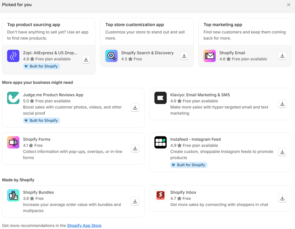 shopify-app-store-selection