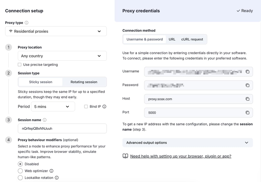 SOAX residential proxies page