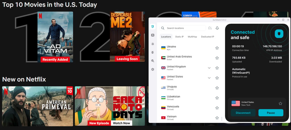 streaming netflix with surfshark vpn