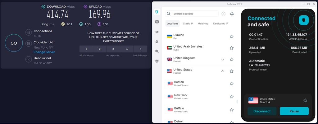 surfshark vpn speed test