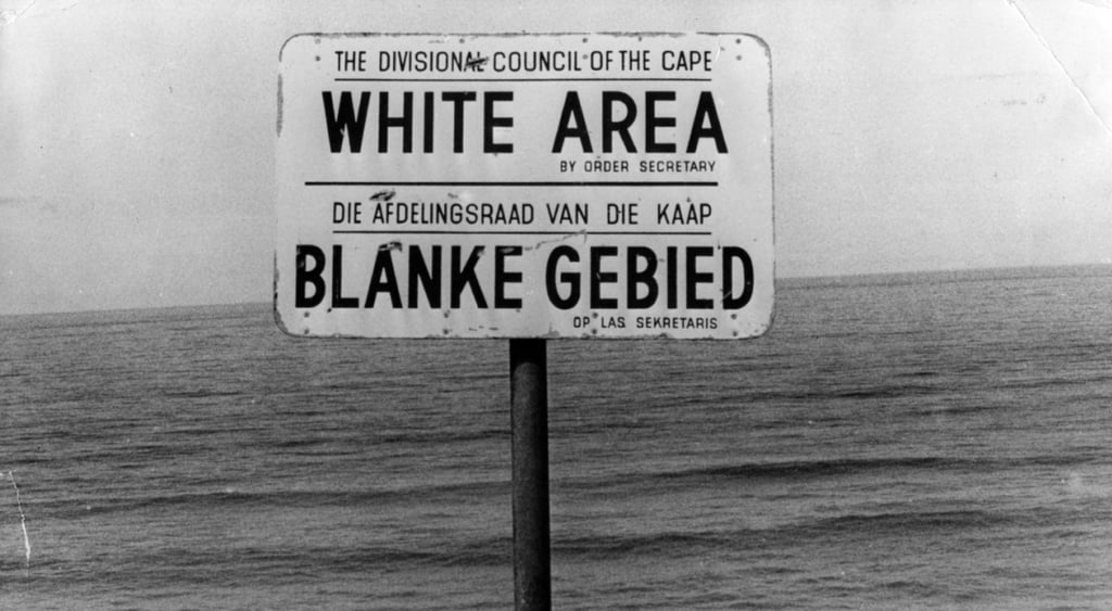 A sign in South Africa proclaiming whites only.