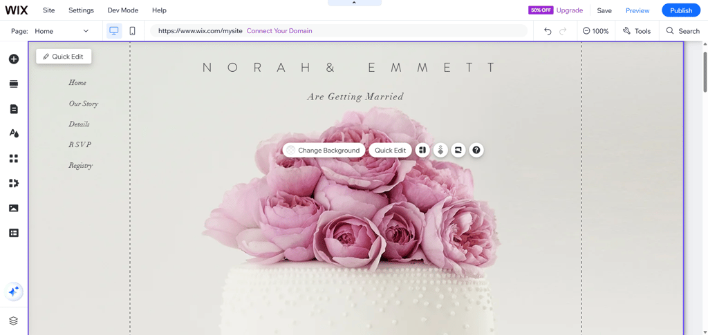 Wix Wedding Invitation template