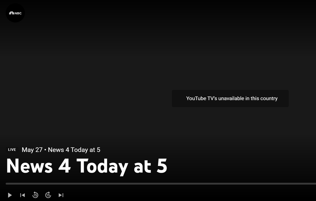 YouTube TV error access