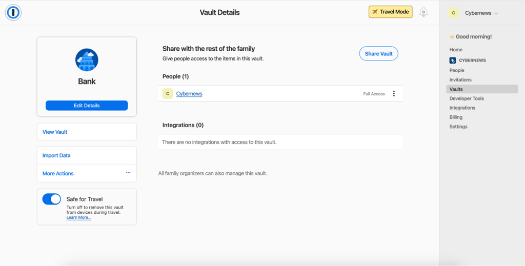 1password travel mode