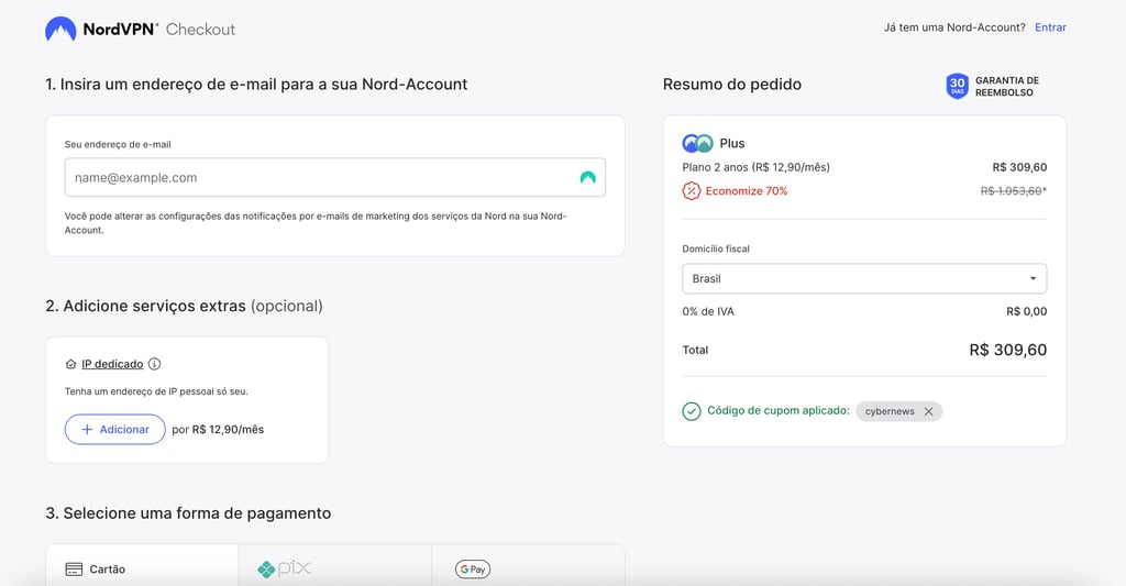 NordVPN checkout form new (BR)