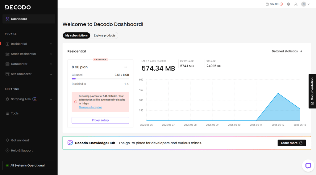 Decodo app interface