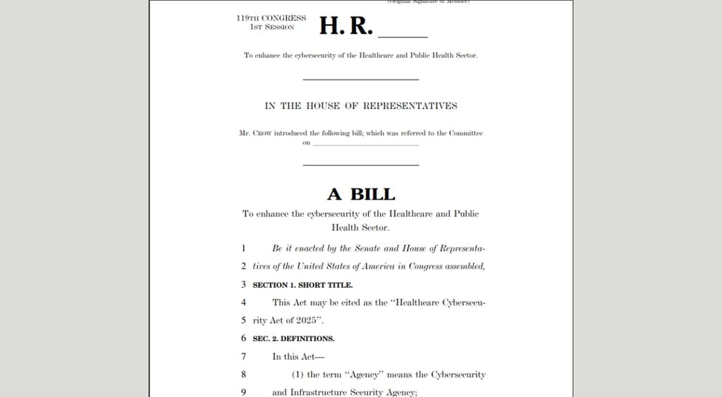 Heathcare Cybersecurity Act of 2025