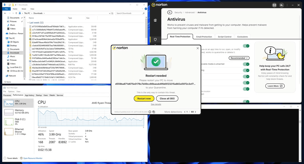 Norton 360 real time scan test results