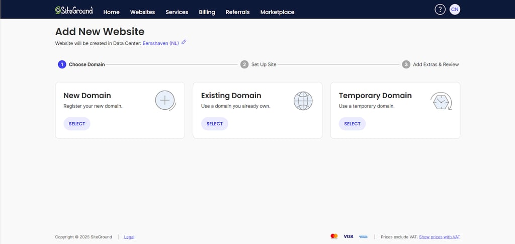 SiteGround setup