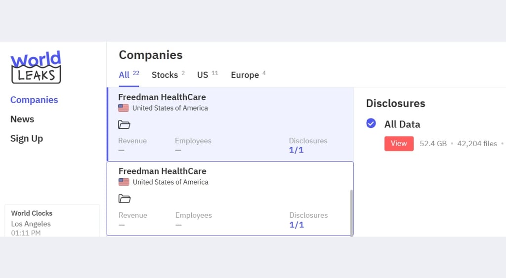 Freedman Healthcare Workd Leaks publish