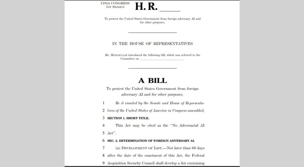 No Adversarial AI Act bill
