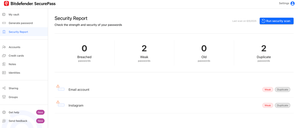 bitdefender securepass security