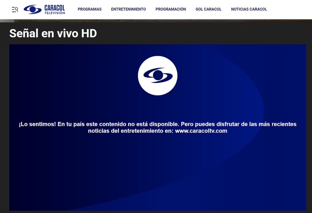 caracol tv streaming error