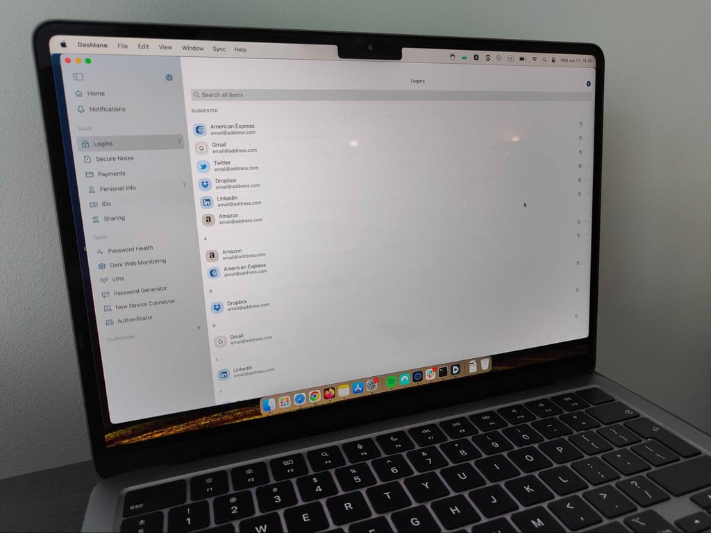 Dashlane Mac interface monitor