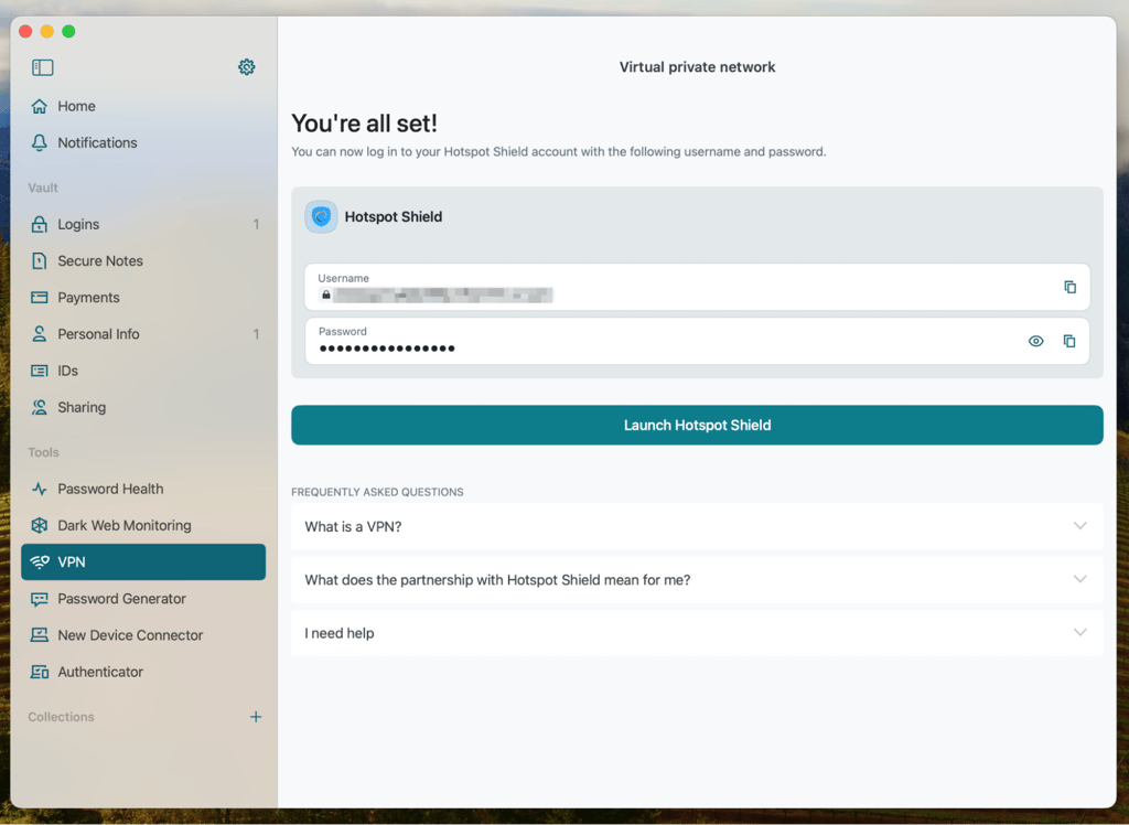 Dashlane shield VPN