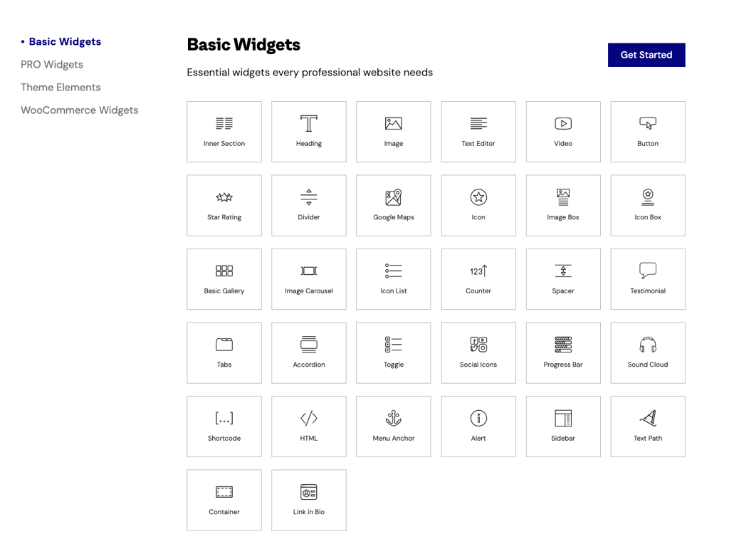 Elementor’s Basic Widgets