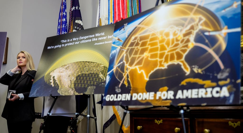golden dome for america sign in oval office