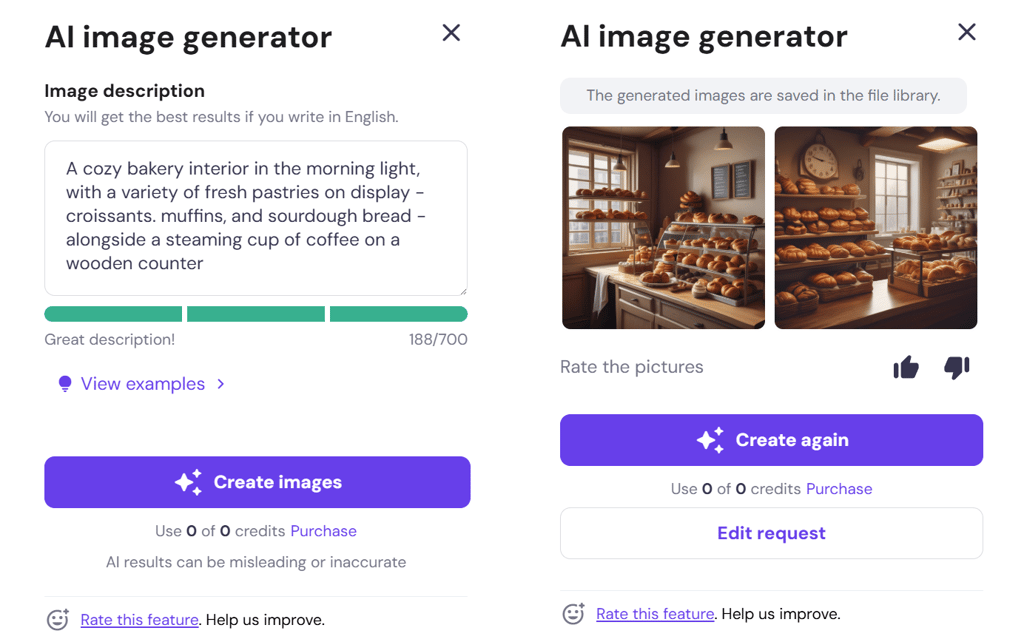 Hostinger AI image generator