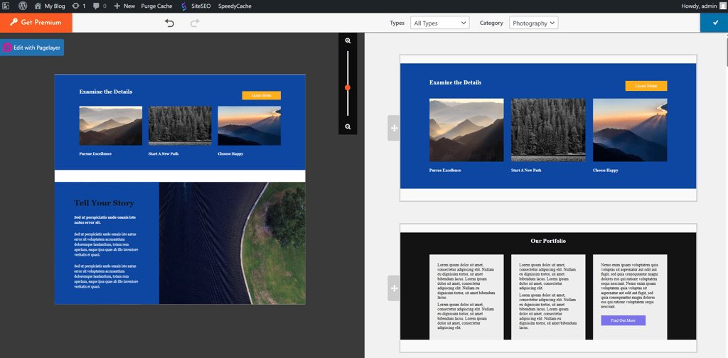 InMotion Hosting's WordPress builder