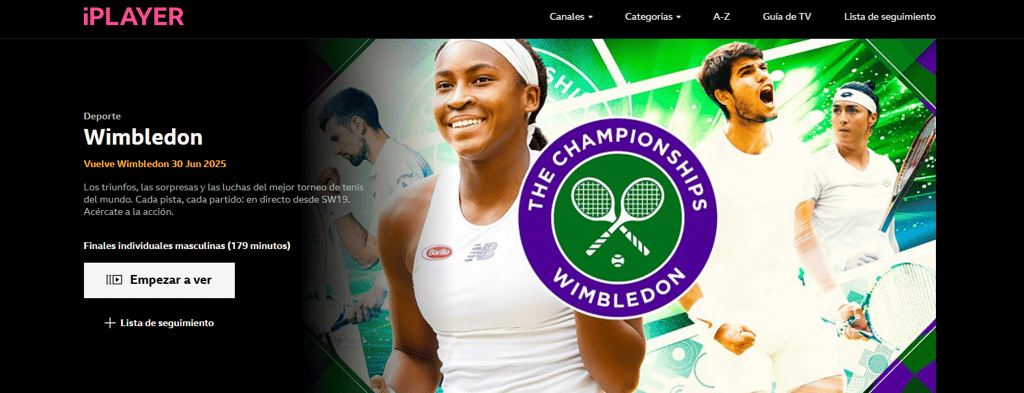 iplayer wimbledon streaming es