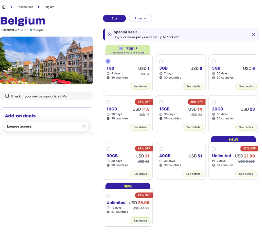jetpac local plans for belgium