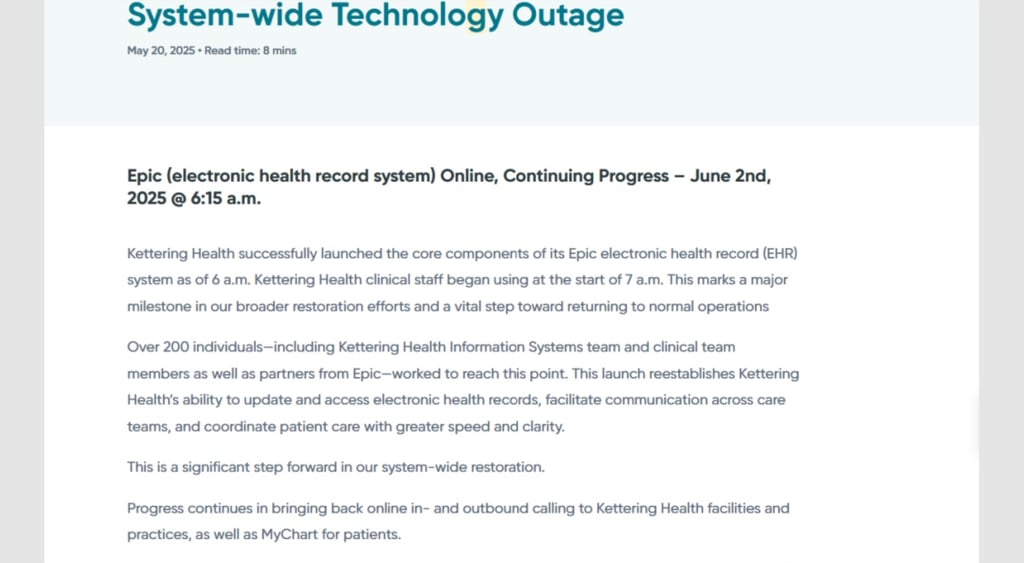 Kettering Health June 2nd update