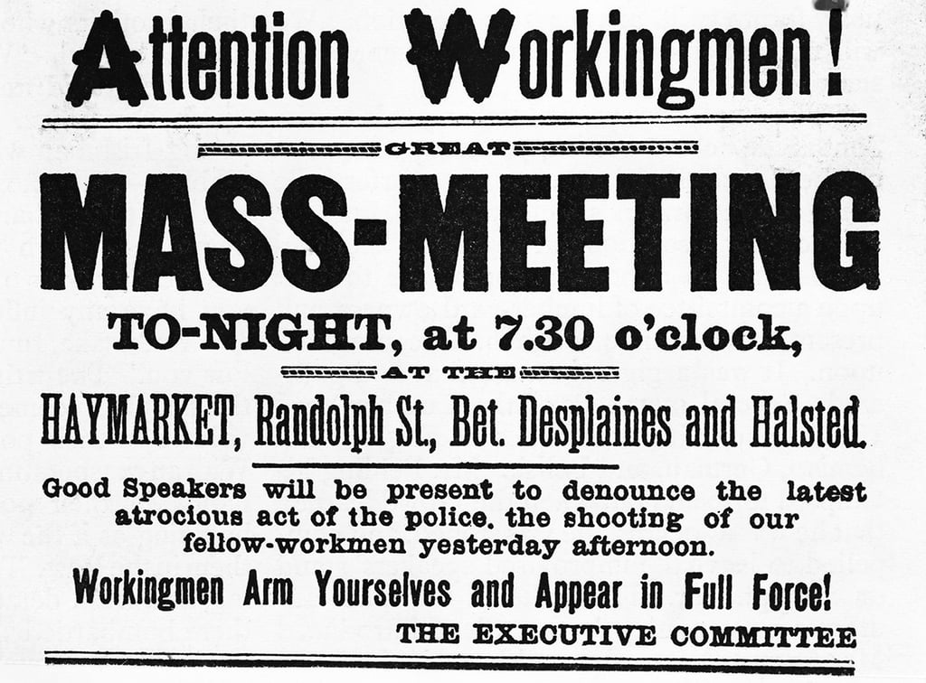 Meeting of the workingmen ad in the newspaper