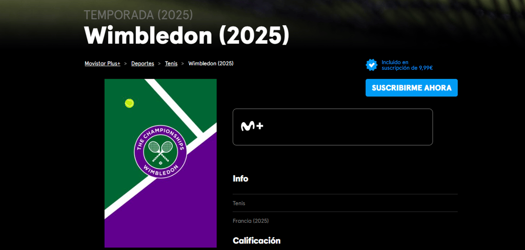 movistar wimbledon streaming